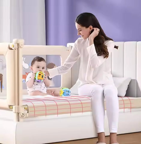 CURVEAR ®️Portable Guard Side Bed Fence – Protective Baby Bed Rail for Toddlers, Kids Safety Products, Bedroom Protection
