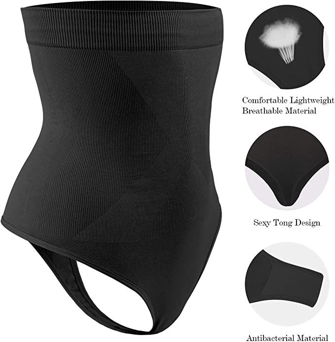 Curvear®️Women's High Waist Seamless Body Shaper Briefs Firm Control Belly Thong Shapewear Panties Girdle Underwear