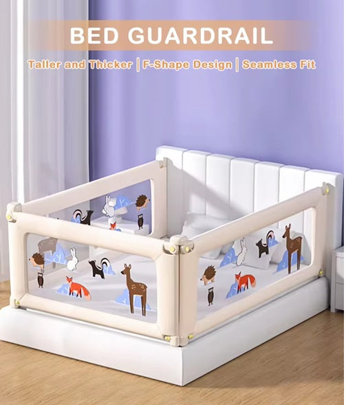 CURVEAR ®️Portable Guard Side Bed Fence – Protective Baby Bed Rail for Toddlers, Kids Safety Products, Bedroom Protection