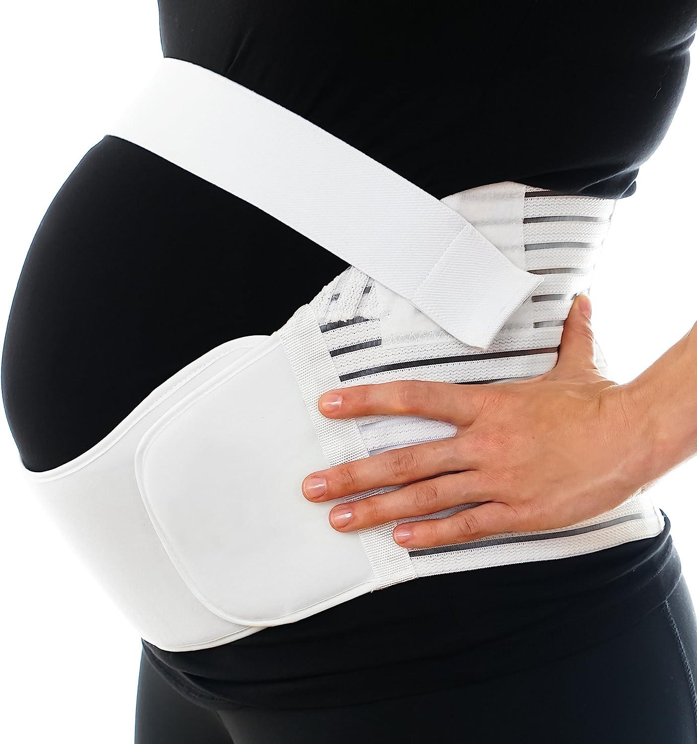 Curvear®️White Pregnant Abdominal Belt, High Elasticity Adjustable Pregnancy Woman Belly Binder Waist Support Comfortable Prenatal Baby Belly Band