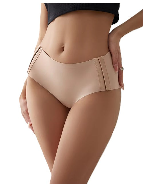 Curvear Mid Waist Briefs No Show Underwear Custom Logo Seamless No Show Ice Silk Panties Breathable Women Underwear.
