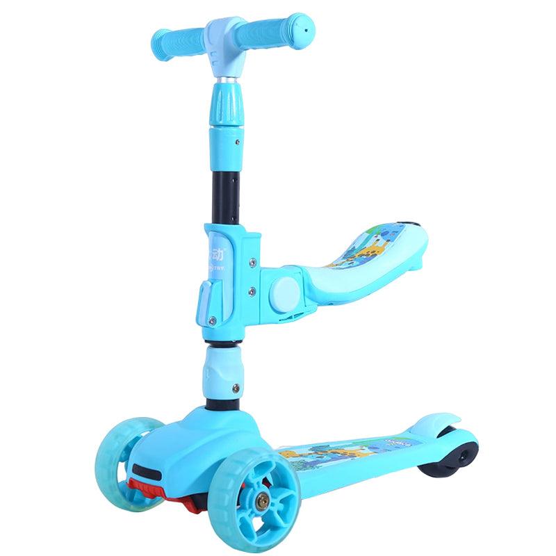 CURVEAR®️3 In 1 Kid Adjustable Kick Scooter Foldable Seat Flashing 3 wheels Step Scooters Children City Roller Skateboard Gifts For Kids