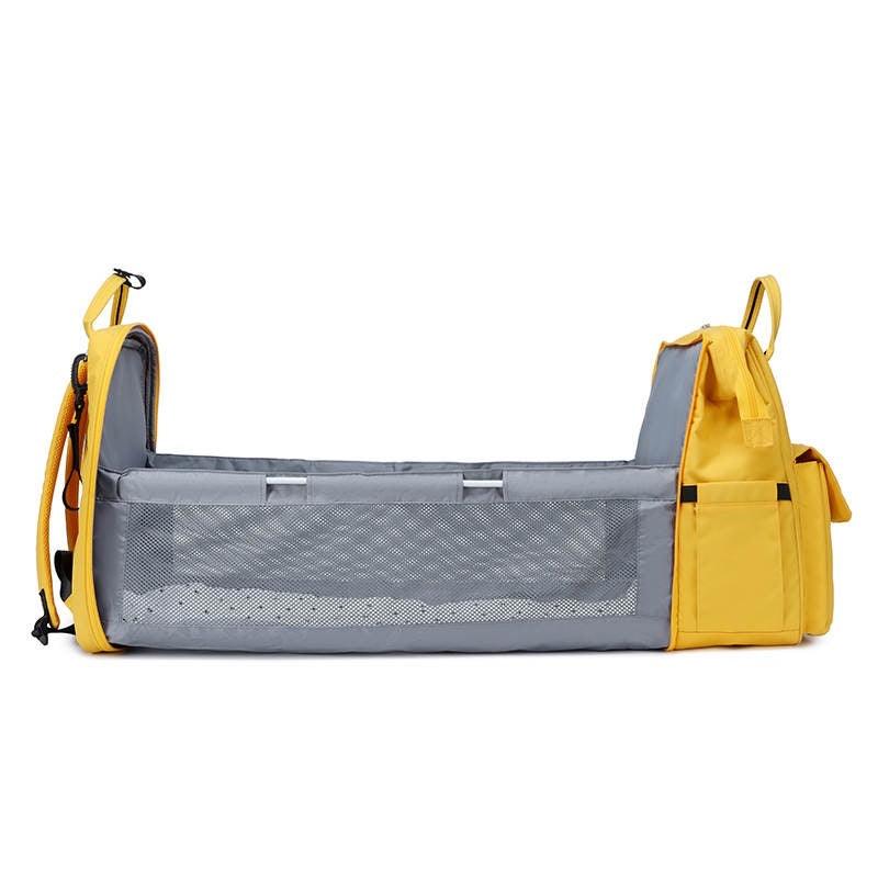 CURVEAR®️5 in 1 Baby Diaper Bag Backpack Organizer with Changing Station, Bassinet, Foldable Diaper Bags for Baby Bags for Boys Girl Large Capacity Waterproof Multi-Functional Travel Bag