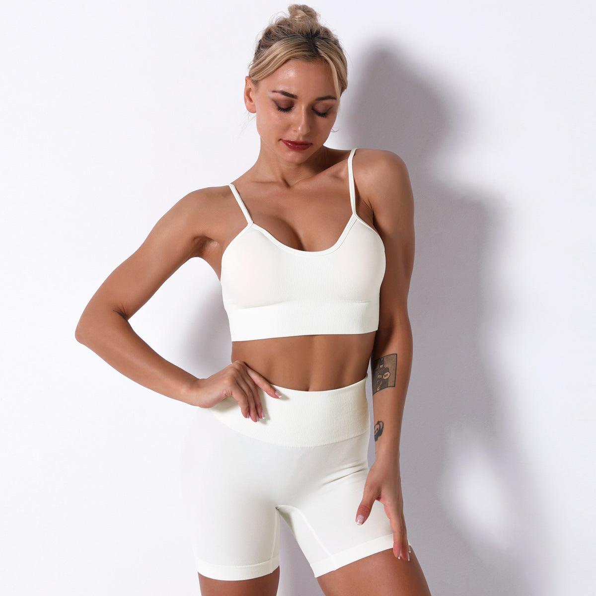 Curvear®️Work Out Sets Gym For Women Personality Design Sexy Suspender Shorts Fashion Suit Yoga Sports Suit Workout Clothes