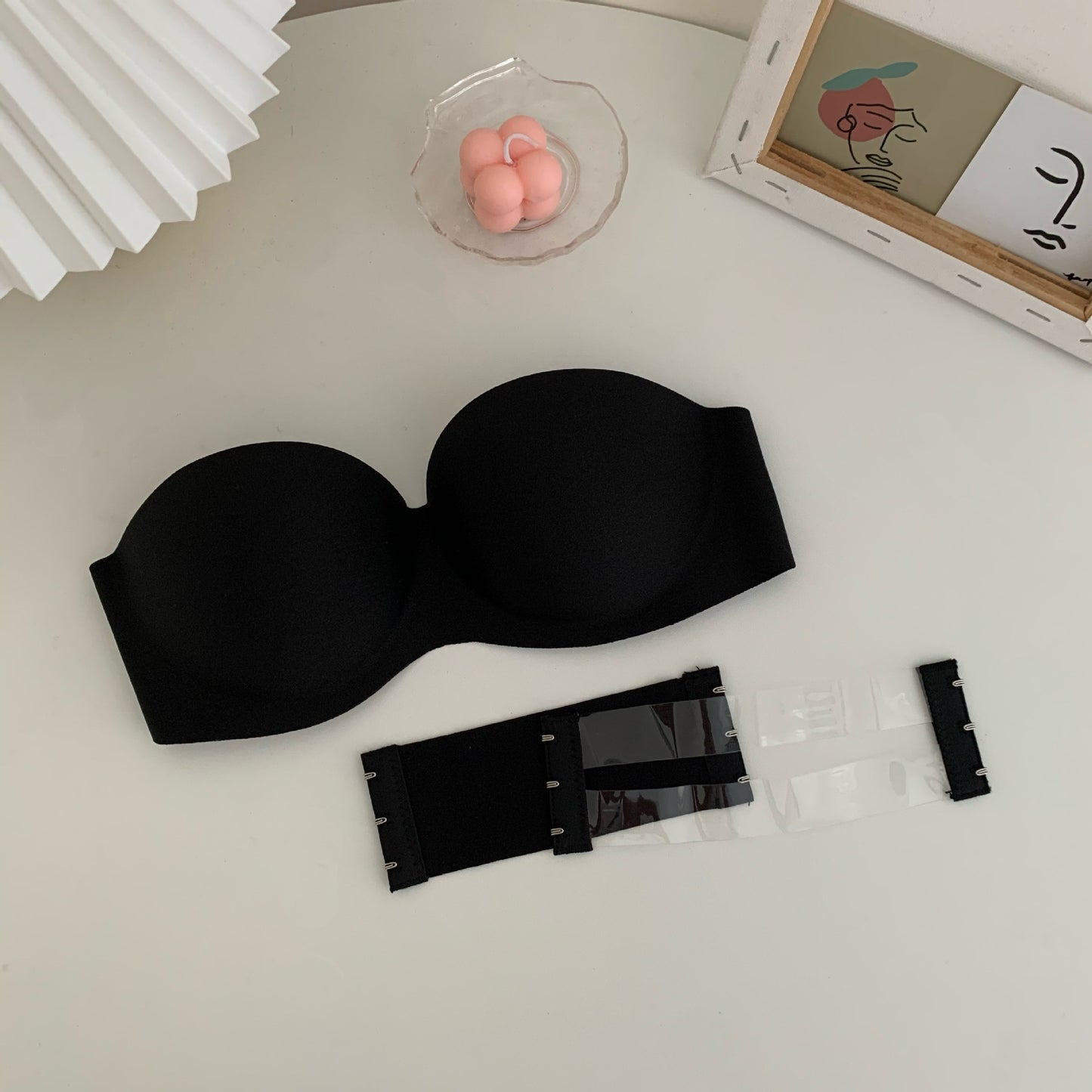 Curvear®️ Women's Sexy Strapless Invisible Push Up Bra Backless Transparent Back Padded Under Wired for Wedding with Multi Strap Bralettes
