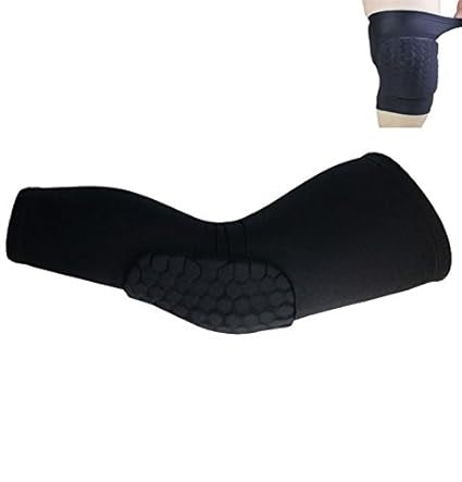 Curvear Advanced Enhanced Safety and Support Honeycomb Compression Leg Sleeve with Extra Long Knee Pads - Ideal for Volleyball, Gym, Run