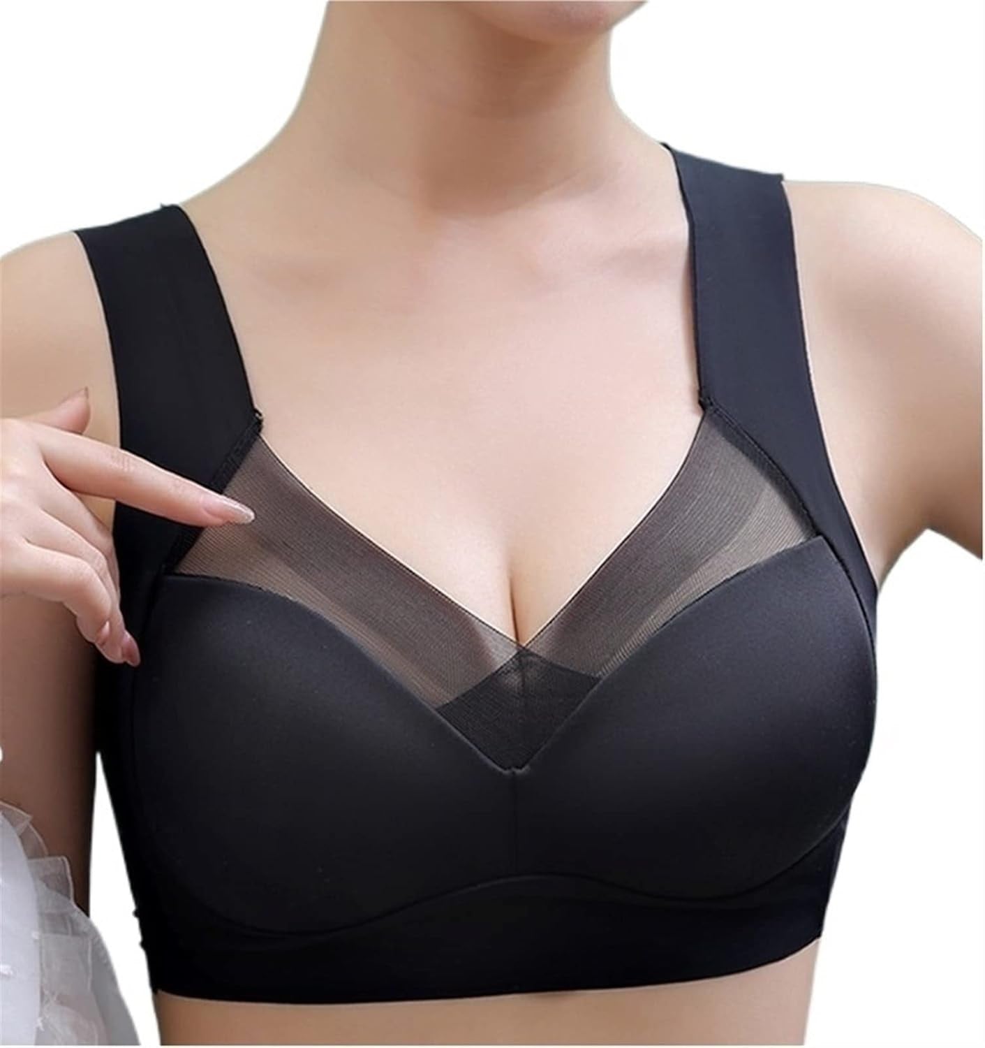 Curvear Light Support Wireless Bra, Seamless No-Line Ultra-Soft Leisure Bralette, for Sleep, Yoga and Everyday Use/Stretchy Back/Comfortable Design 2 Pack