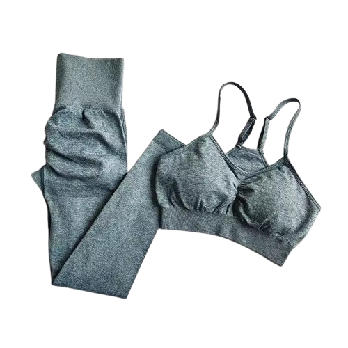 Curvear 2Pcs Seamless Gym Sets Fitness Sports Suits Womens Clothing High Waist Booty Leggings Sports Bra Running Athletic Wear Yoga Sets