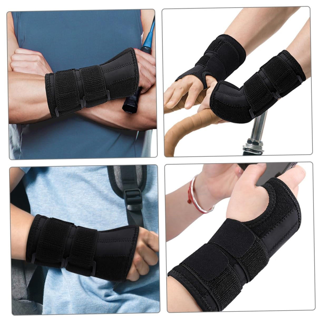 Curvear Wrist Splint for Carpal Tunnel Institutes, Night Support, Hand Splint with 3 Stationary Adjustable Wrist Support Braces, 1Pair