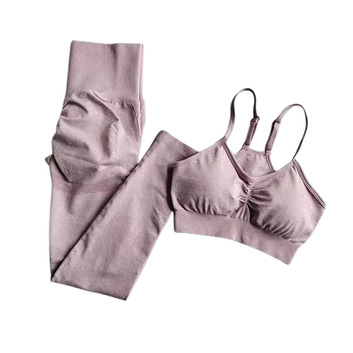 Curvear 2Pcs Seamless Gym Sets Fitness Sports Suits Womens Clothing High Waist Booty Leggings Sports Bra Running Athletic Wear Yoga Sets