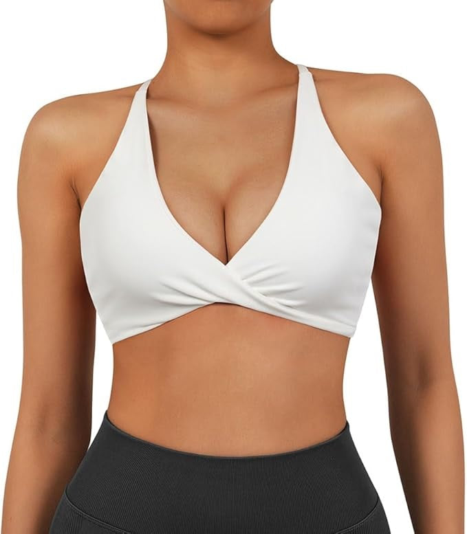 Curvear Women Seamless Sports Bra Sweatproof Breathable Shockproof Crop Top Fitness Push Up Workout Yoga Bra 2 Pack