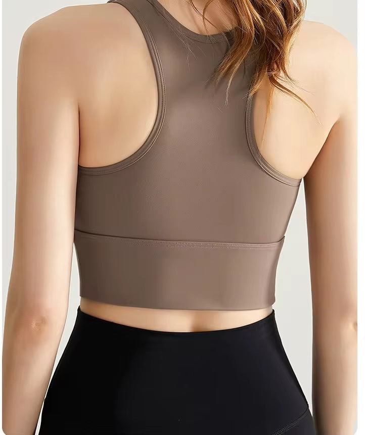 Curvear Women Breathable Yoga Bra High Impact Fitness Bra Push Up Pad Sports Underwear Running Top