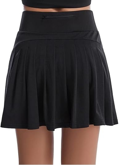 Curvear Women's High Waisted 2-in-1 Double Layer Shorts Tennis Skirt with Shorts, Summer Solid Color Women's Tennis Skirts