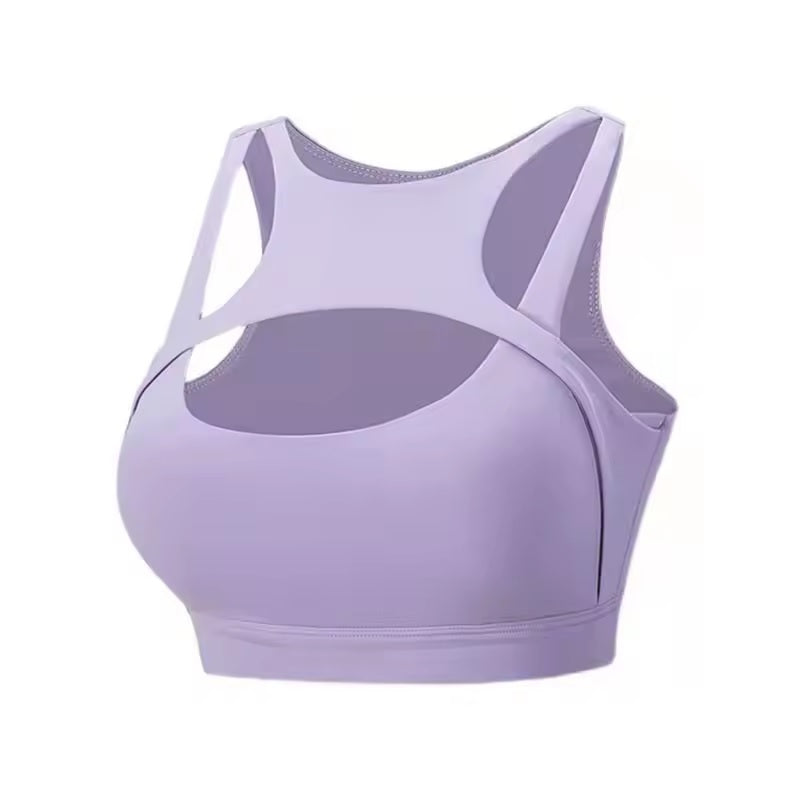 Curvear Sports Bra for Women, Cutout Crop Workout Top with Removable Padded Cups Training Yoga Active Bra