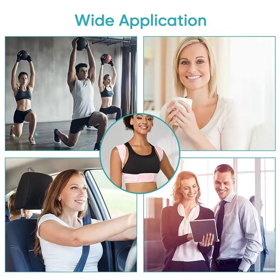 Curvear Upper Back Support Brace Posture Corrector Adjustable Breathable Spinal Decompression Belt Hunchback Straightener For Neck Shoulder Clavicle Lumbar Pain