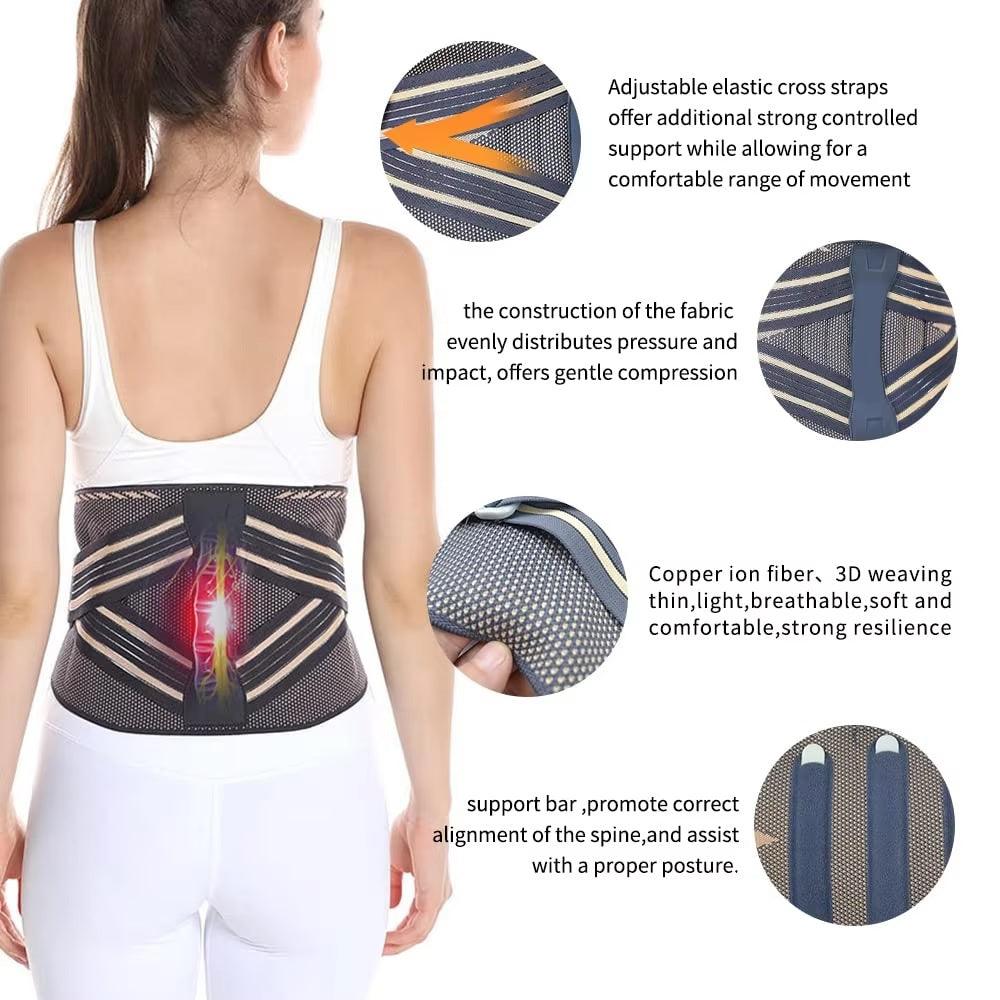 Curvear ®️Breathable Back Brace Ergonomic Back Support Belt Relief For Herniated Disc, Sciatica, Scoliosis Lumbar Brace Waist Support For Men And Women Lower Back Pain