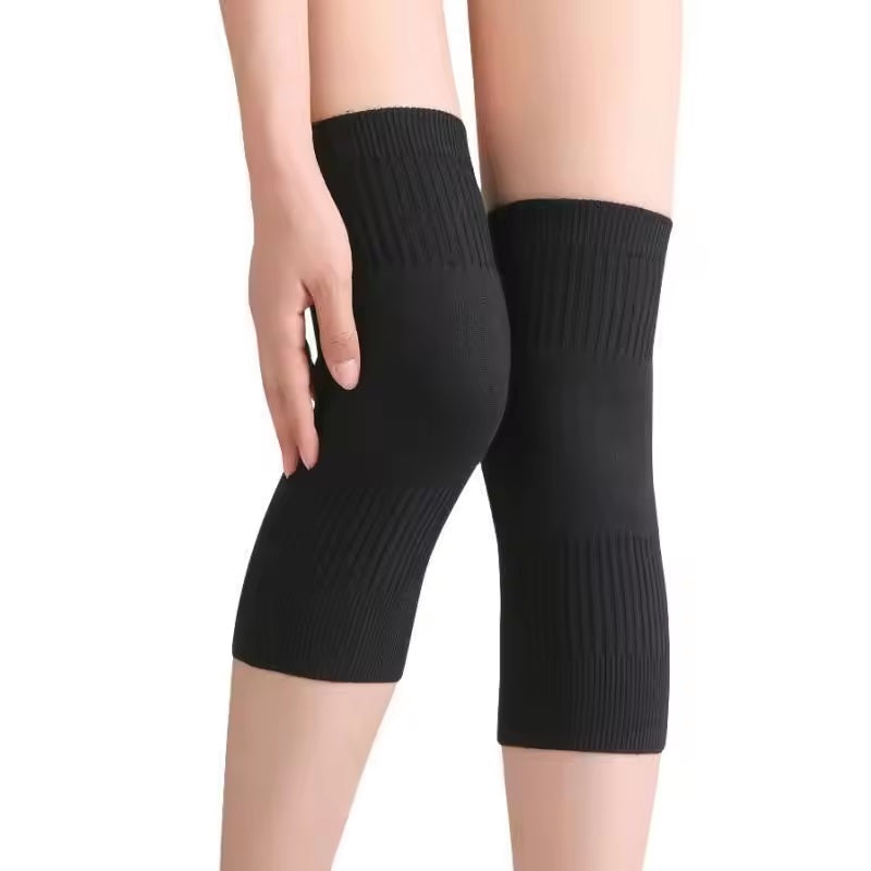 Curvear Thermal Wool Knee Pads Leg Warmers, Wool Cycling Ski Running Knee Brace Pads, Elastic Knee Sleeves Knee Braces Support for Arthritis Knees, 1 Pair