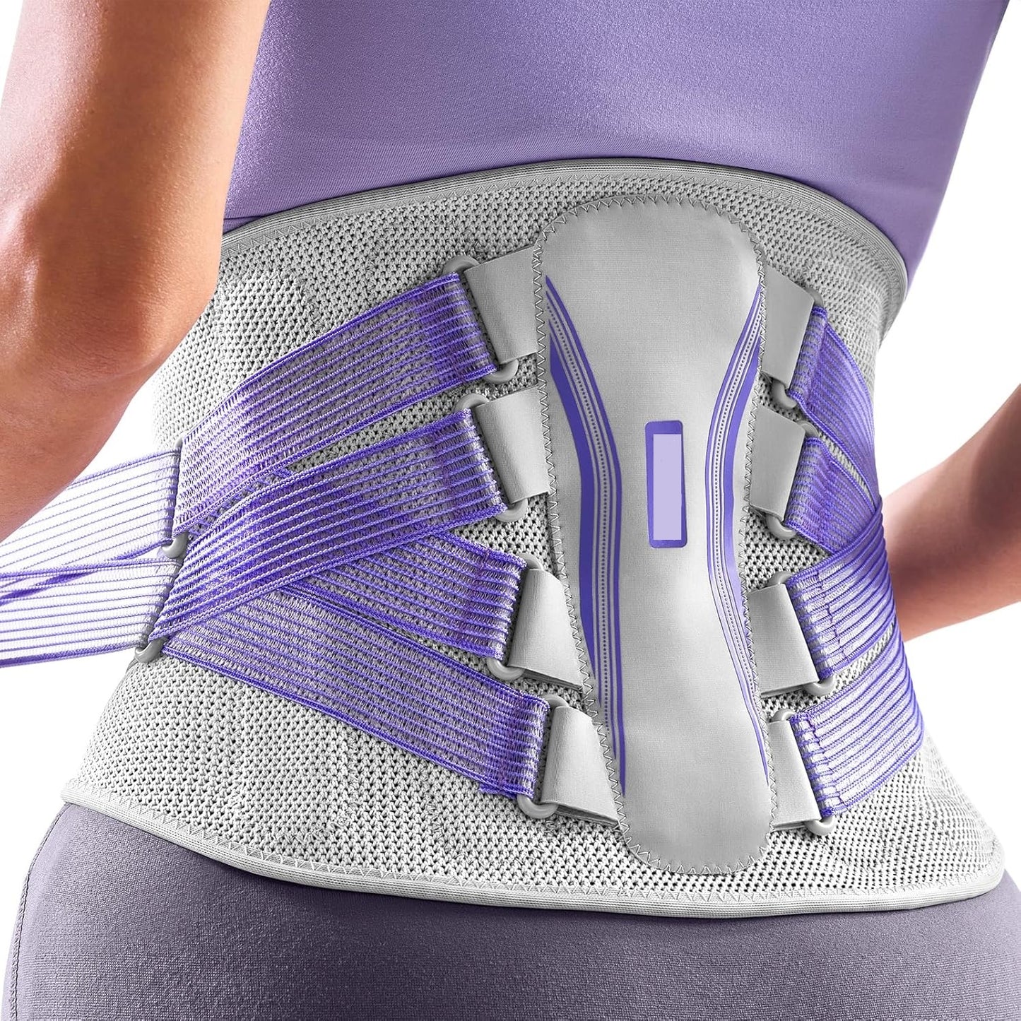 Curvear Back Brace for Lower Back Pain Women with Bionic Support System, Adjustable Knitted Lumbar Support Belt, Breathable Mesh Design with Lumbar Pad for Herniated Disc, Sciatica, Scoliosis