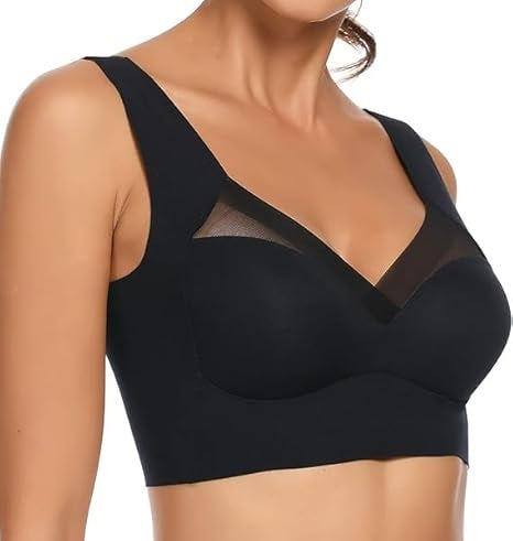 Curvear Light Support Wireless Bra, Seamless No-Line Ultra-Soft Leisure Bralette, for Sleep, Yoga and Everyday Use/Stretchy Back/Comfortable Design 2 Pack