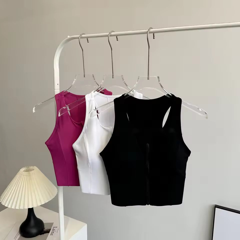 Curvear High support front zip yoga tight sports bra sportswear women sportswear sleeveless top