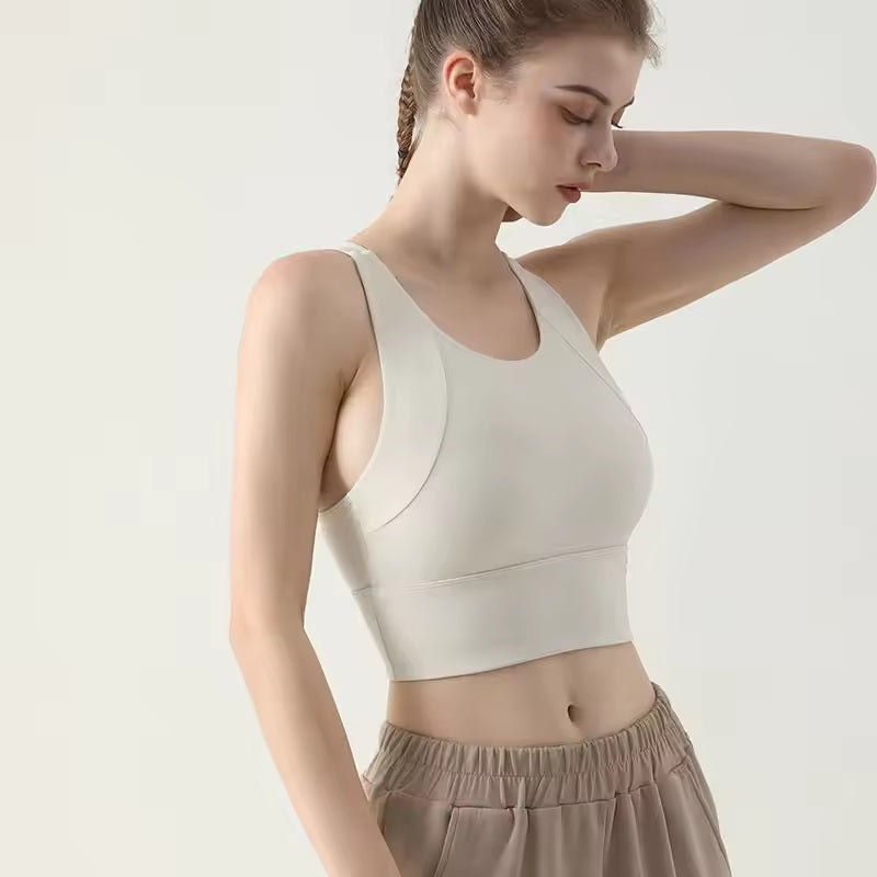 Curvear Women Breathable Yoga Bra High Impact Fitness Bra Push Up Pad Sports Underwear Running Top