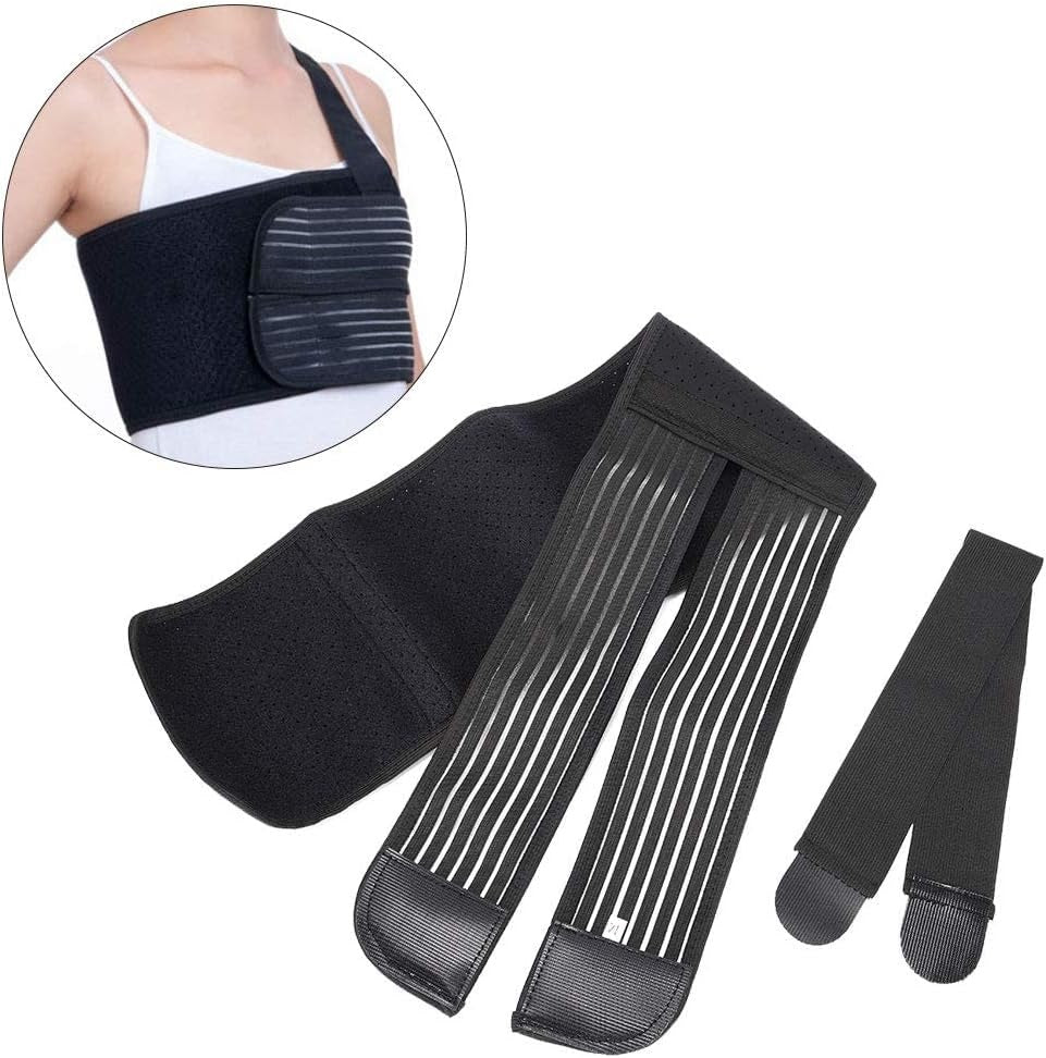Curvear Breathable Ribbed Chest Support Brace with Back Support for Post-Op & Dislocated Ribs