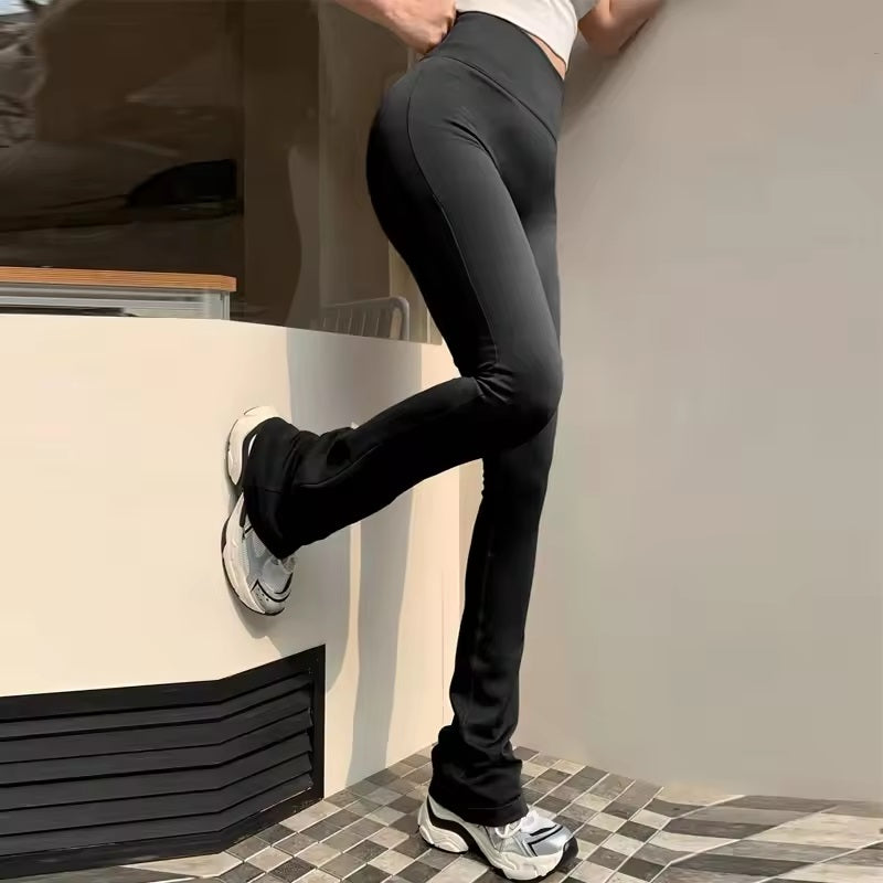 Curvear Women's Seamless Flare Leggings, Bell Bottom Yoga Pants, High Waist Fitness Pants, Elastic Assist Sports Pants