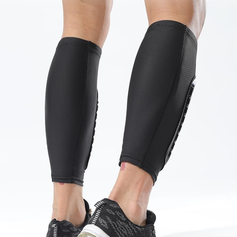 Curvear Soccer Shin Guards with Pocket, Practical Knee Leg Sleeves, Adult Shin Guards, Football Equipment, Support Sock, 1 Pair