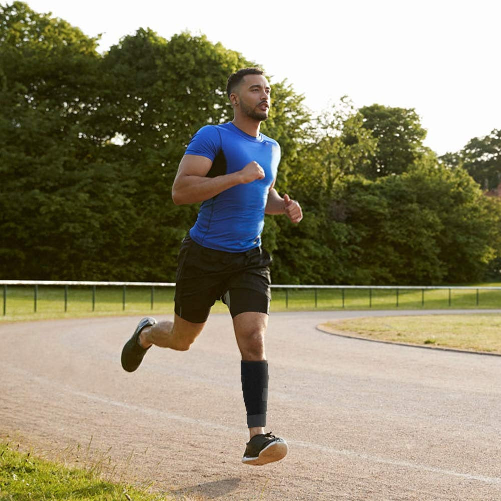 Curvear Calf Support Knee And Leg Brace, Breathable Shin Splint Compression Wrap with Adjustable Hook and Loop for Calf Muscle Sprains, Swelling, Strain Injury Prevention and Torn Calves Pain Relief