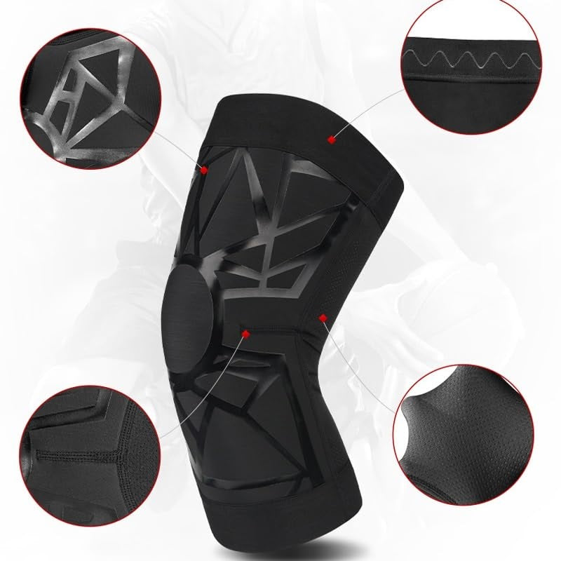 Curvear Knee Compression Sleeve for Men Women, Support Brace for Running, Basketball, Volleyball, Lifting WePackage, Gym, 1PC