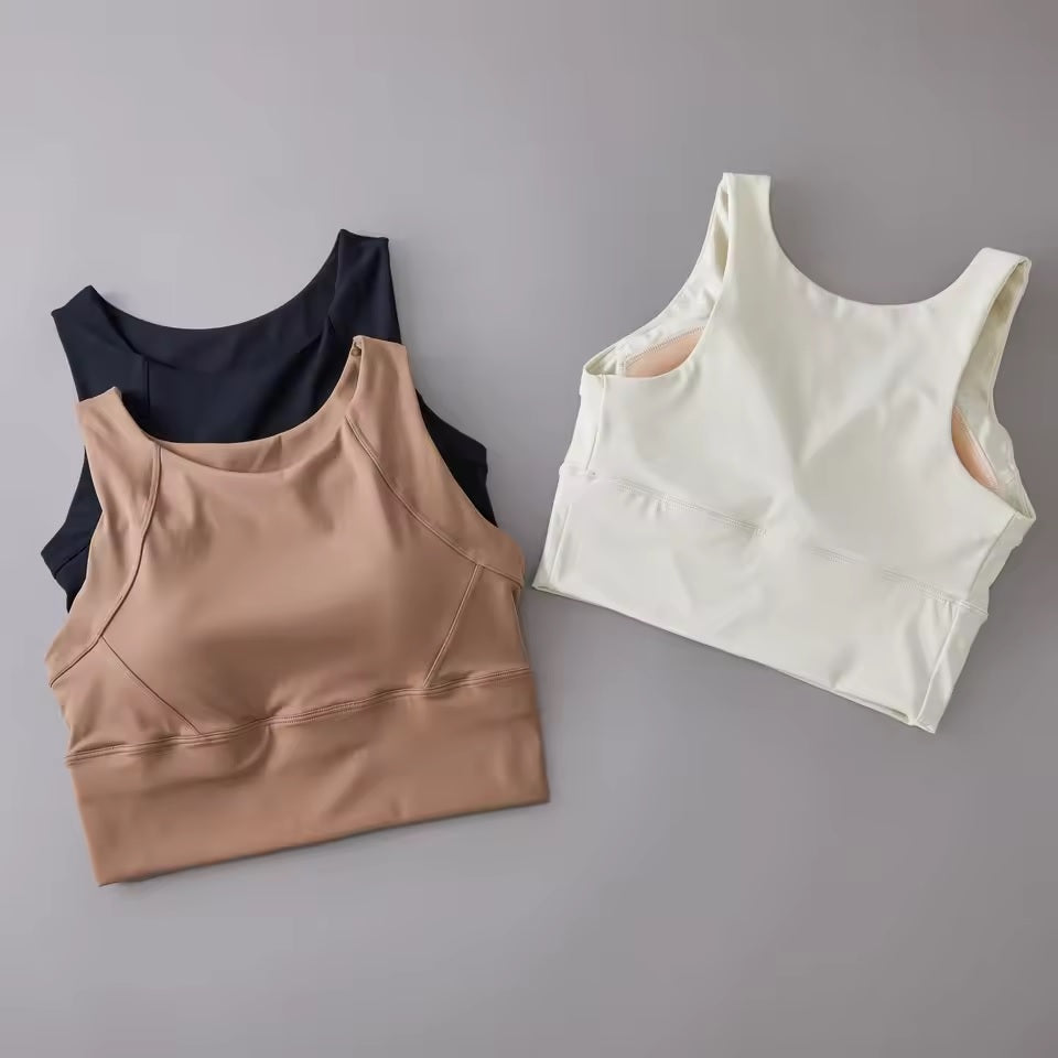 Curvear Women Breathable Yoga Bra High Impact Fitness Bra Push Up Pad Sports Underwear Running Top