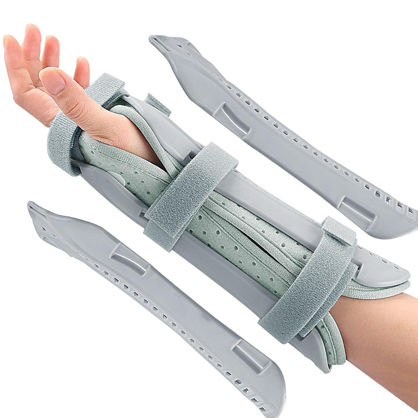 Curvear Hand Fracture Fixation Brace, Wrist & Forearm Support, Breathable Material, Night Immobilizer, for Carpal Tunnel Syndrome, Forearm or Wrist Tendonitis Pain Treatment