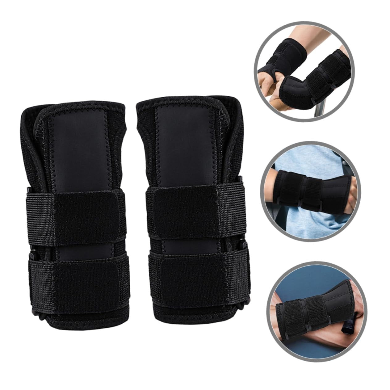 Curvear Wrist Splint for Carpal Tunnel Institutes, Night Support, Hand Splint with 3 Stationary Adjustable Wrist Support Braces, 1Pair