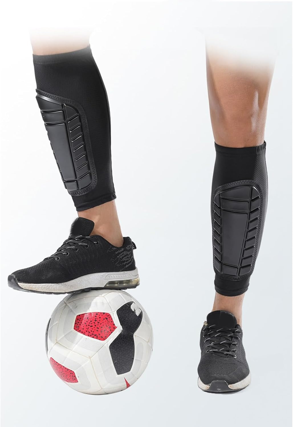 Curvear Soccer Shin Guards with Pocket, Practical Knee Leg Sleeves, Adult Shin Guards, Football Equipment, Support Sock, 1 Pair
