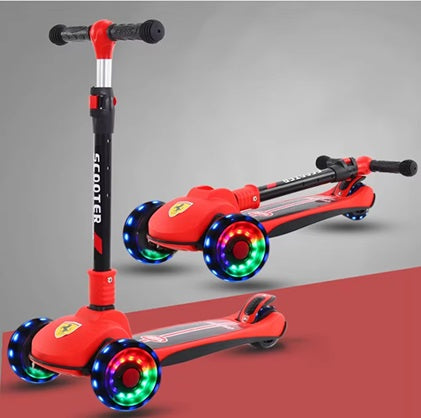 Curvear Children baby kids scooters luminous wheel outdoor 3 three wheels 2 in 1. toys kick scooters foot scooter