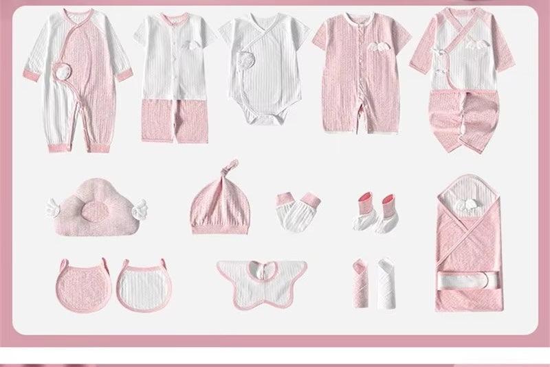 CURVEAR®️Newborn Summer Set, Breathable Baby Boy/Girl Suit, Angel Wings, Solid Color, Unisex Baby Clothes, Perfect Newborn Gift