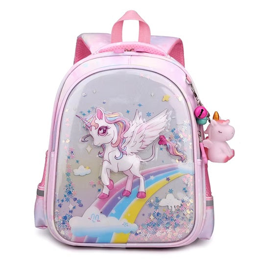 Curvear Unicorn School Bags Stylish Cartoon Kids Toddler Pre-school Unicorn Primary Anime School Backpack Bag Mermaid.