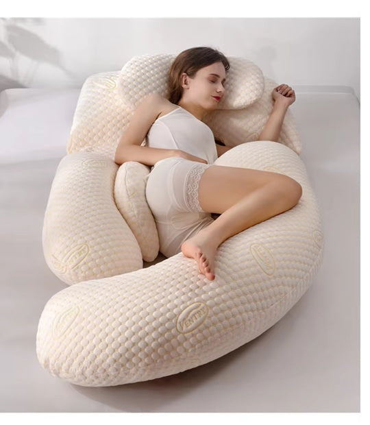 Pillow protection for pregnant women sleeping on the waist side, multi-functional U-shaped full-body pillow, washable pregnancy