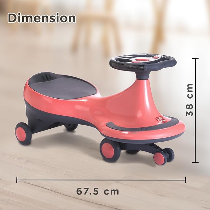 Curvear Premium Kids Swing Car with Light & Music for 3to5 Years Kids, Magic Twister Ride, Toy Car with Scratch Free PP Wheels, Push Ride on Baby Car, 100Kg Weight Capacity, Boy, Girl.