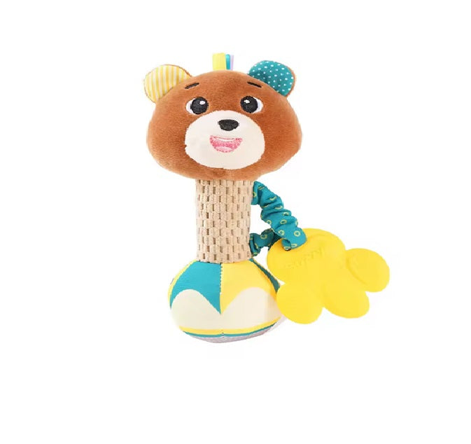 Baby Rattles Soft Stuffed Animal Rattle Hand Grip Baby Toys Shaker Crinkle Squeaky Sensory Travel Accessories for Toddler Gifts