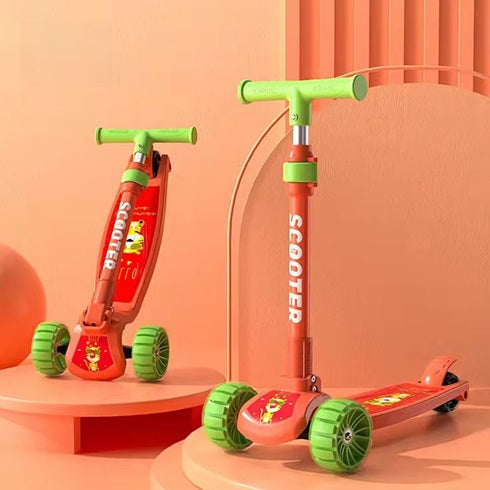 Curvear Children baby kids scooters luminous wheel outdoor 3 three wheels 2 in 1. toys kick scooters foot scooter