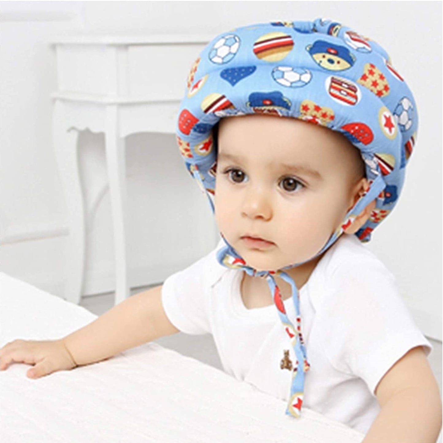 Curvear®️Baby Infant Toddler Helmet No Bump Safety Head Cushion Bumper Bonnet Adjustable Protective Multi Printed Cap Child Safety Headguard for Running Walking Crawling Safety Helmet for Kids. 2 set