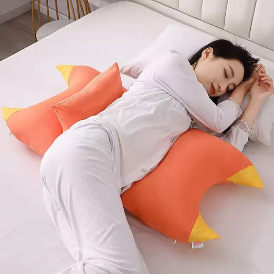 Curvear Cotton Pregnant Women Waist Protection Pillow Side Sleeping Support Pregnancy Pillow Cartoon Style Bedding Supplies.