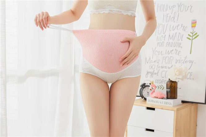 Curvear Women's Plus Size Maternity Panties Cotton Over Bump Underwear Brief M to 5XL High Waist Pregnancy Panties Adjustable Waistband. 2 pack