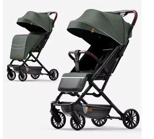 Curvear Street Smart Ace Auto Fold Stylish Newborn Baby Stroller| Aluminum Frame Pram with One Click Fold |Travel Friendly Cabin Trolley Stroller for 0-3 Years Kids|.