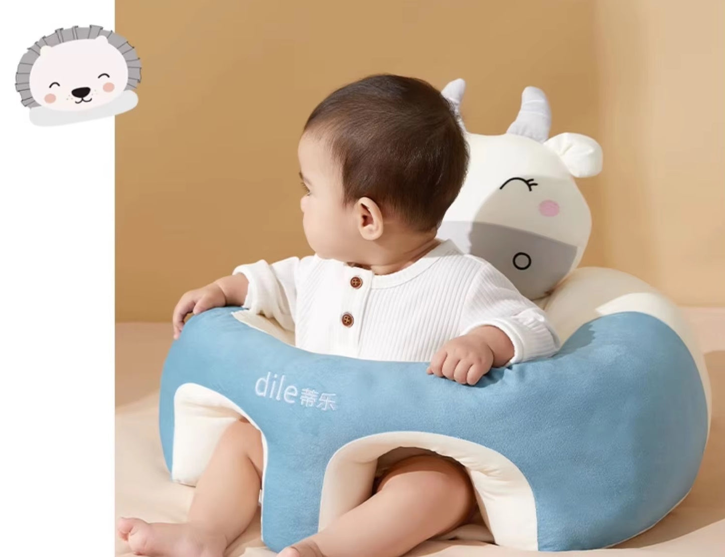 CURVEAR Baby Infant Dining Chair Practice Learning to Sit without Hurting Spine Drop-Resistant Training Seat Sofa