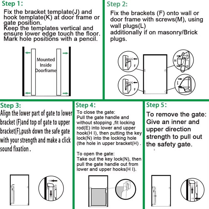 Curvear Gate for Stairs, Mom's Choice Awards Winner-Dog Gate for Doorways, Auto Close Safety Pet Gate for Dogs Indoor, Easy Install Pressure Mounted Child Gate with Walk.