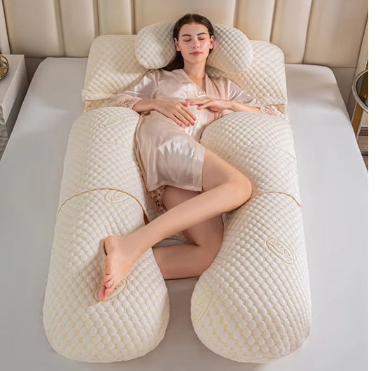 Pillow protection for pregnant women sleeping on the waist side, multi-functional U-shaped full-body pillow, washable pregnancy