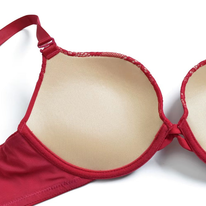 Curvear New Women Bra Padded Lace Bralette Push Up Bras Wire Bone Floral Sexy Lingerie Plunge Brassiere 30-44 Size A-E Cups.