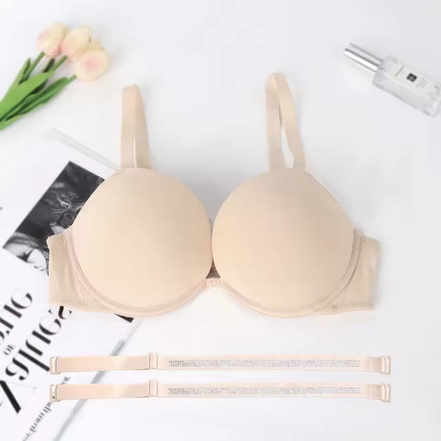 Curvear Women Everyday Sexy Bra 1/2 Cups Underwire Padded Adjusted Convertible Push Up Bras Seamless Bra.